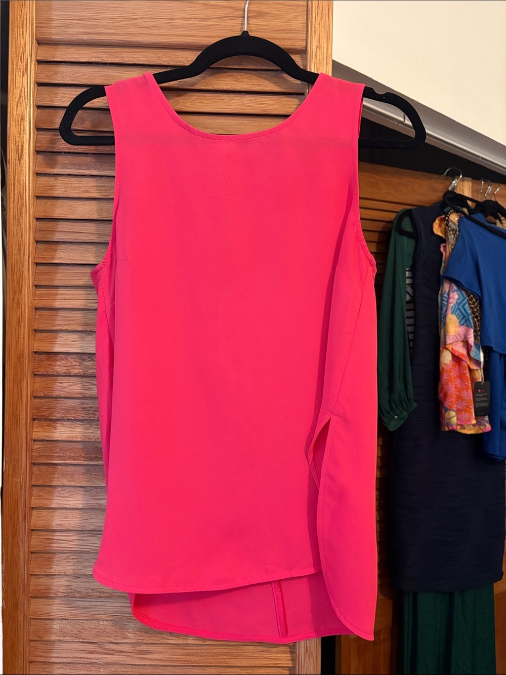 Forever 21 Bright Hot Pink Sleeveless Layered Tank